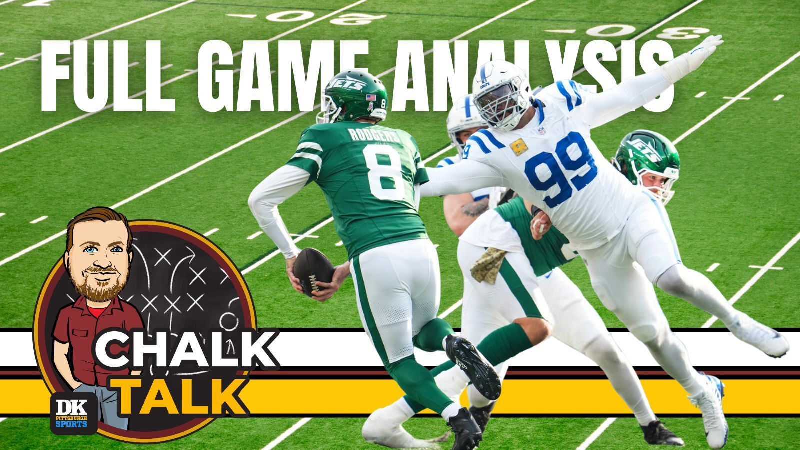 Chalk Talk: Aaron Rodgers 2024 Week 11 vs Colts taken on the South Side (Videos). Photo by GETTY